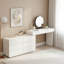 Coiffeuse moderne pour la chambre à coucher, coiffeuse à maquillage avec 8 tiroirs, coiffeuse avec plateau de table extensible, fauteuil de coiffeuse et miroir, blanc crème