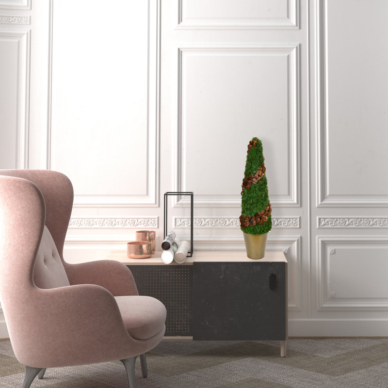 Artificial Cone Shape Cedar Tree Pinecone Accents, 24" H x 6" W x 6" D