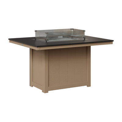 Donoma Rectangular Dining Fire Pit Table