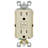 Leviton SmartlockPro 15 Amp 125 Volt Duplex Light Almond AFCI/GFCI Dual Function Outlet 5-15R 1 Pack-37190757