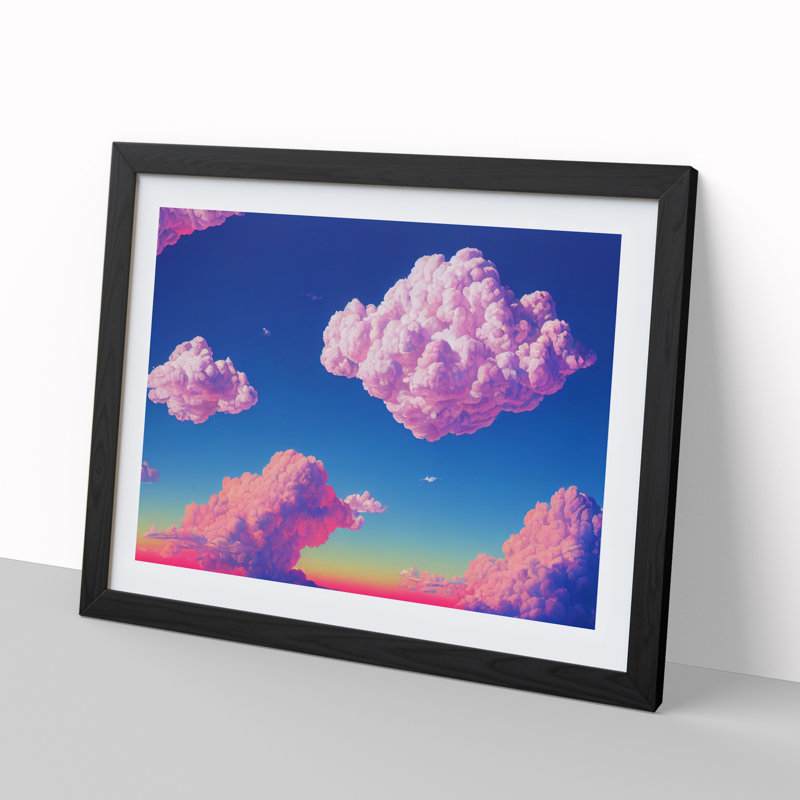 Dynamic Clouds - Single Picture Frame Painting, Black, 46cm H x 64cm W x 2cm D