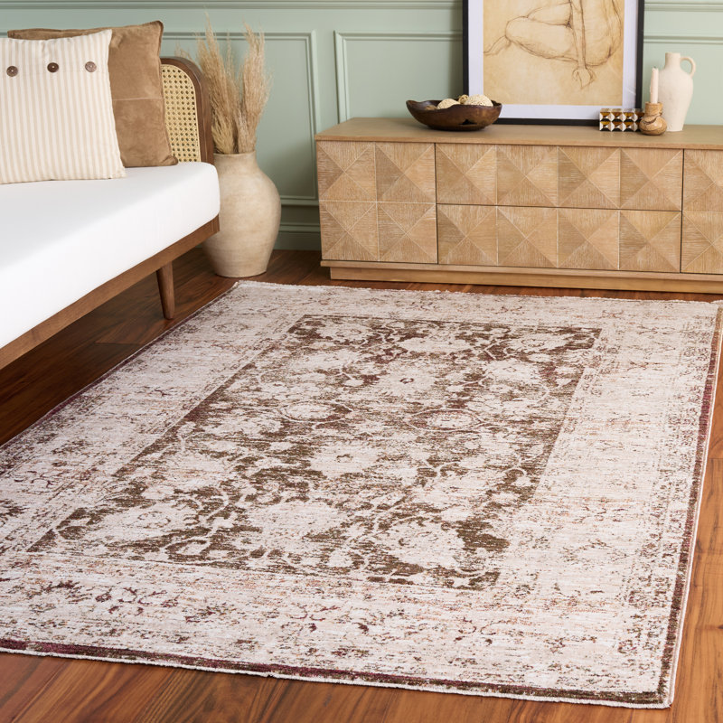 Tapis oriental blanc / beige, Rectangle 5 pi 3 po x 7 pi 6 po