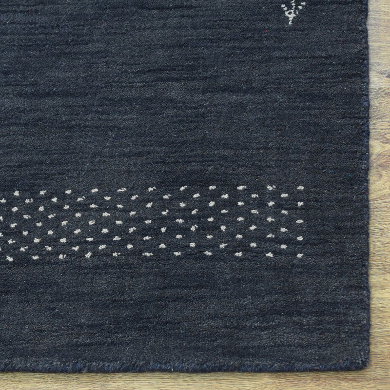 Tapis écologiques tissés à la main Albers | Tapis gris anthracite, design moderne contemporain, tapis antidérapants faits à la main et épais pour salon, chambre à coucher