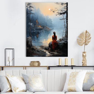 Art sur toile Calm Solitude Woman Meditation I