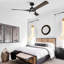 52" Modern  5-CCT LED Propeller Ceiling Fan with Lights and Remote Control, Dimmable, 6 Speeds Reversible Motor