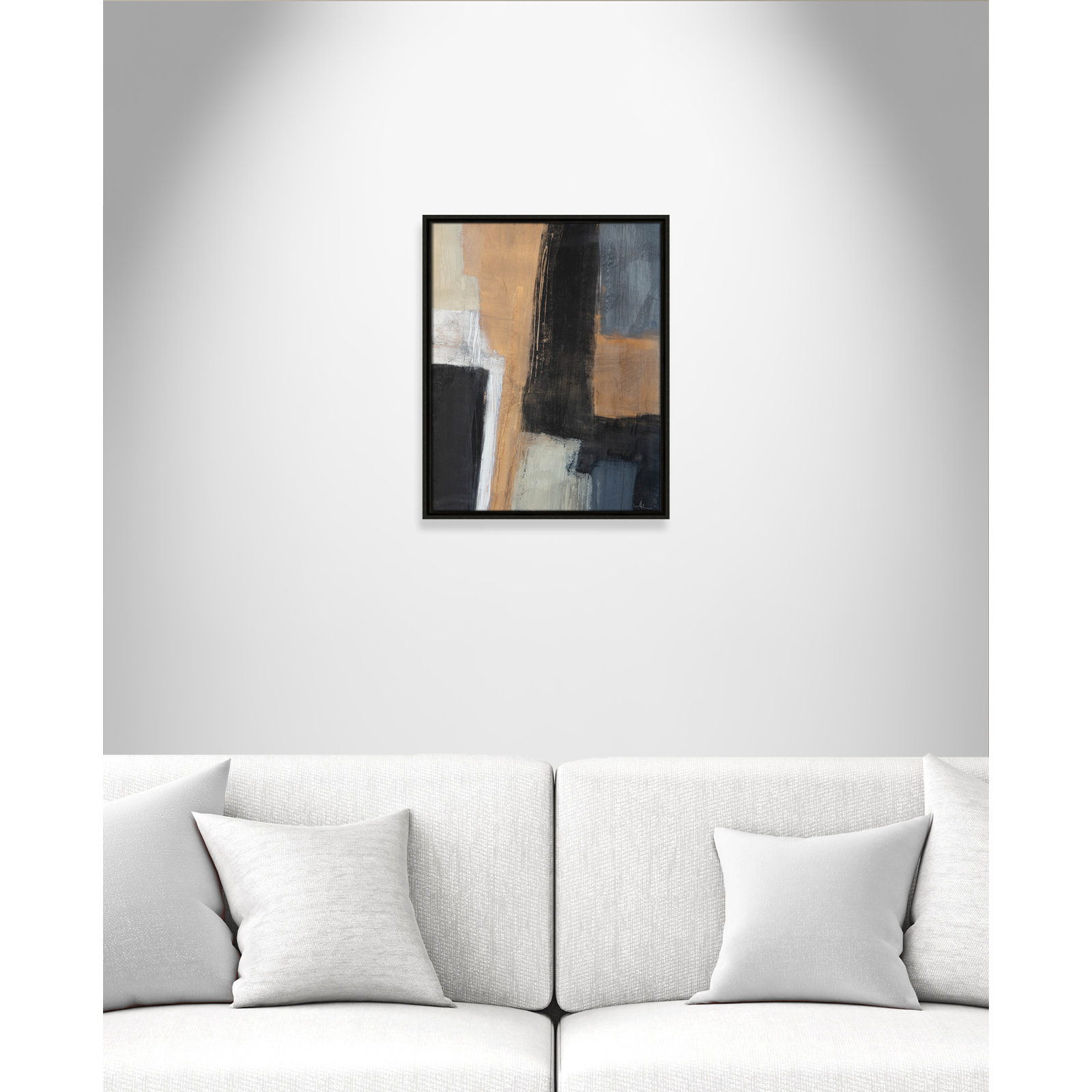 Calderon "Metallic Slate I" Print, 21.5" H x 17.5" W x 2" D, Espresso