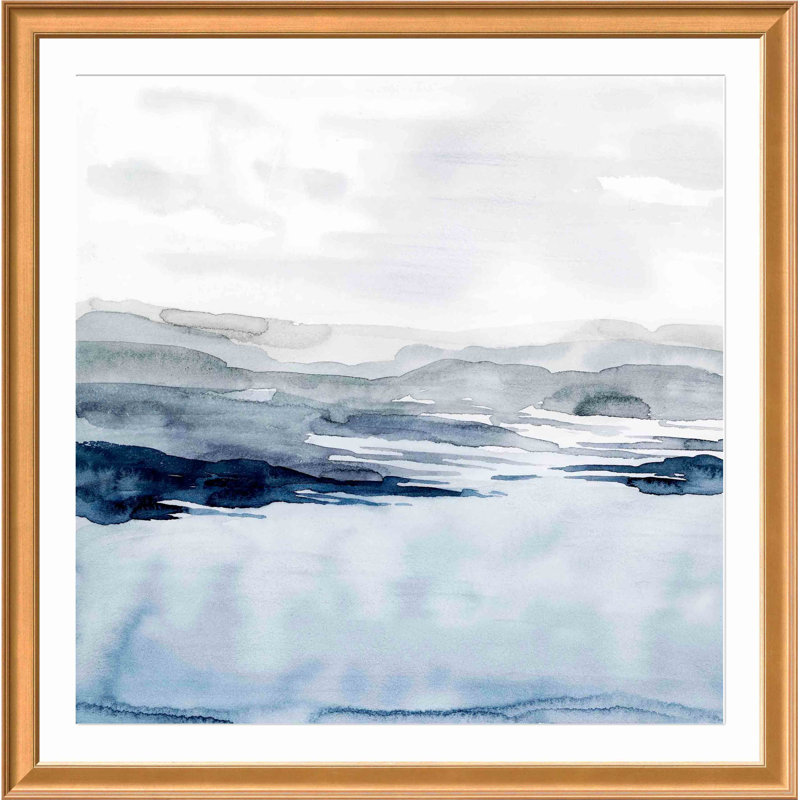«Faded Horizon I» par Grace Popp - peinture encadrée, H 36,86 po x l 36,86 po x P 0,85 po, Or antique