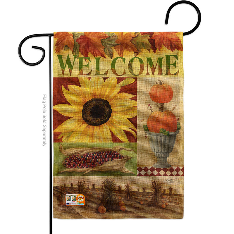 Mélange de polyester à 2 côtés 19 x 13 po drapeau de jardin