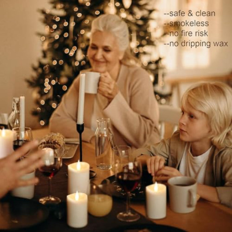Flameless LED Candles with Remote Control, Flickering 3D Moving Flame Battery Operated Candles in Real Wax Shell for Indoor Use, Home decor Ivory