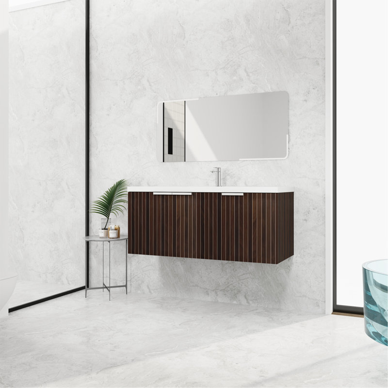 Meuble-lavabo élégant avec rangement de pointe et lavabo moderne