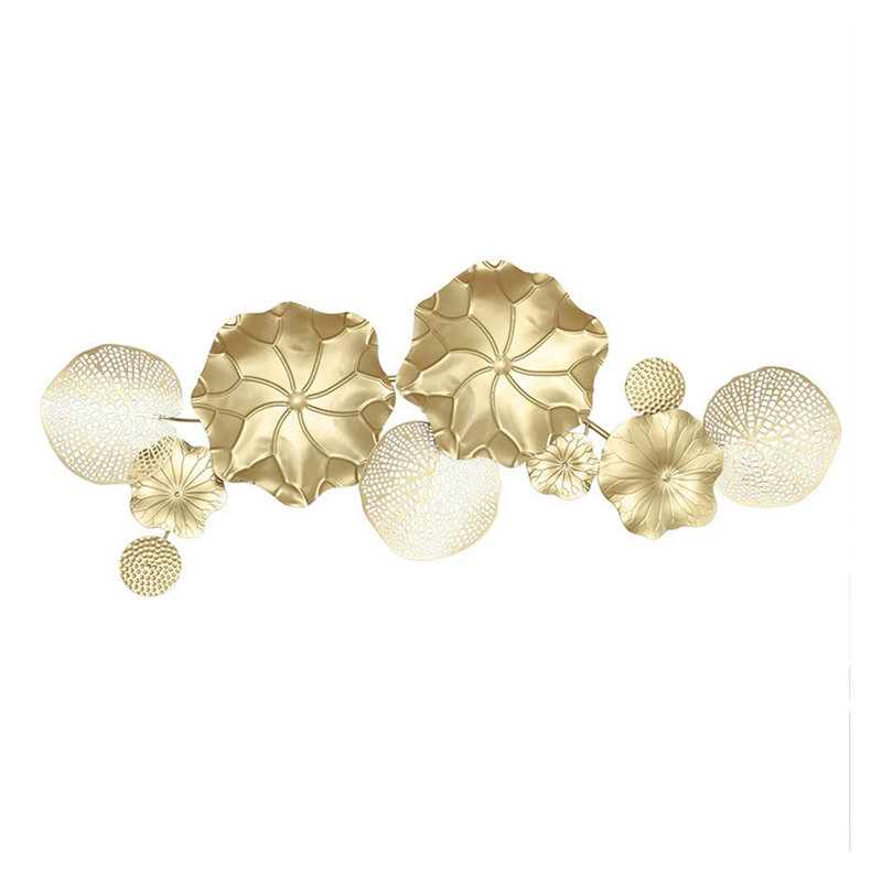 Simple three-dimensional lotus leaf metal wall decoration