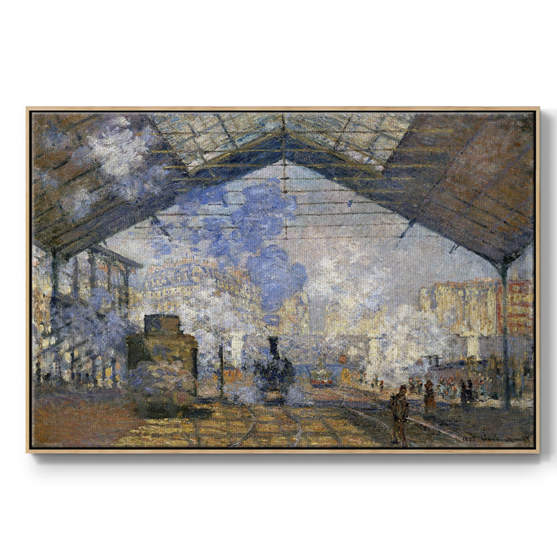 Monet, reproduction d'art encadrée sur toile par Claude Monet, H 25 po x l 37 po x P 2 po, Naturel