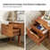 Boneva Mid-century Modern 2-Drawer Nightstand with Hidden Drawer and Built-In Outlets