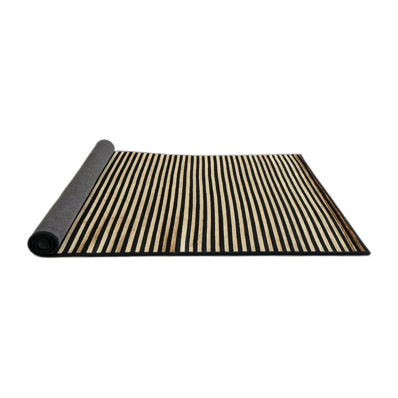 Tapis brun à rayures Antroine, Rond 6 pi