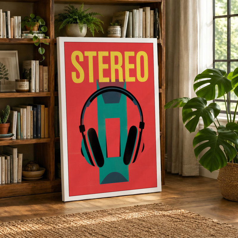 Stereo Modern Retro - Wrapped Canvas, 24x16 - 61.0 x 40.6 cm, White Border