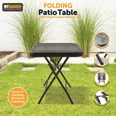 Alfonce Square Metal Folding Outdoor Side Table , 40cm cm W 40cm cm D