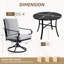 Ensemble de salle à manger 5 pièces pour patio - table ronde de 38 po + 4 chaises berçantes pivotantes