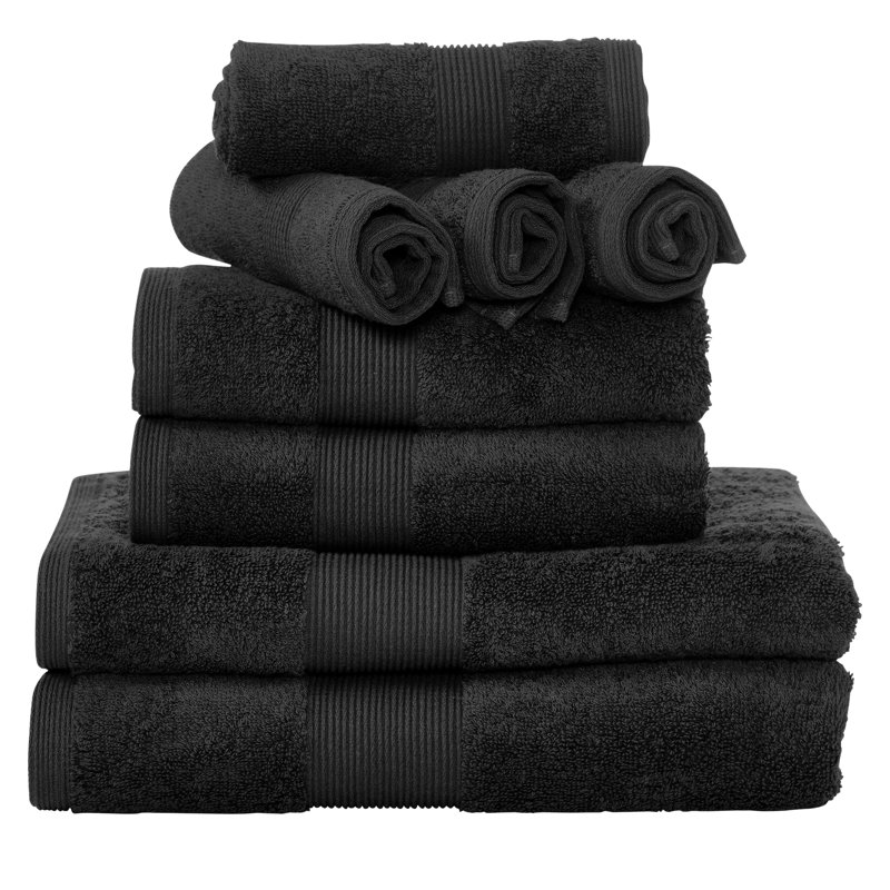 Cassie 8 Piece 100% Cotton Towel Set, Gray