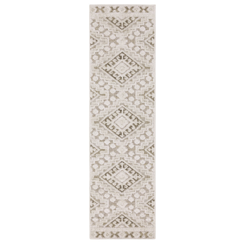 Tapis beige / brun Tomiris, Tapis de couloir 2 pi 3 po x 7 pi 7 po