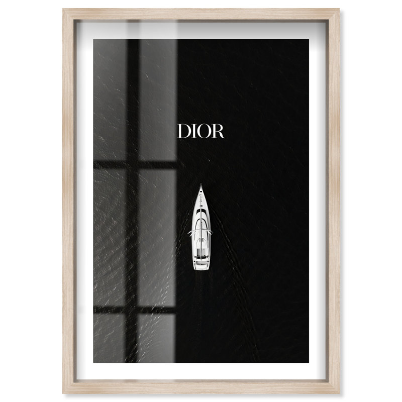 «Glam Dive Shadowbox Print» par Notoriart, H 25 po x l 17 po, Crème, crème