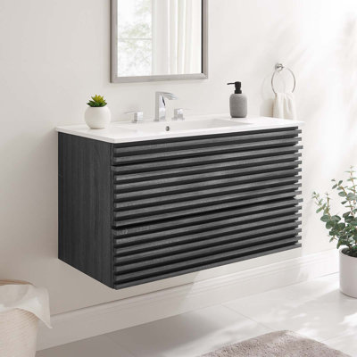 Meuble-lavabo mural 36 po Modway Render