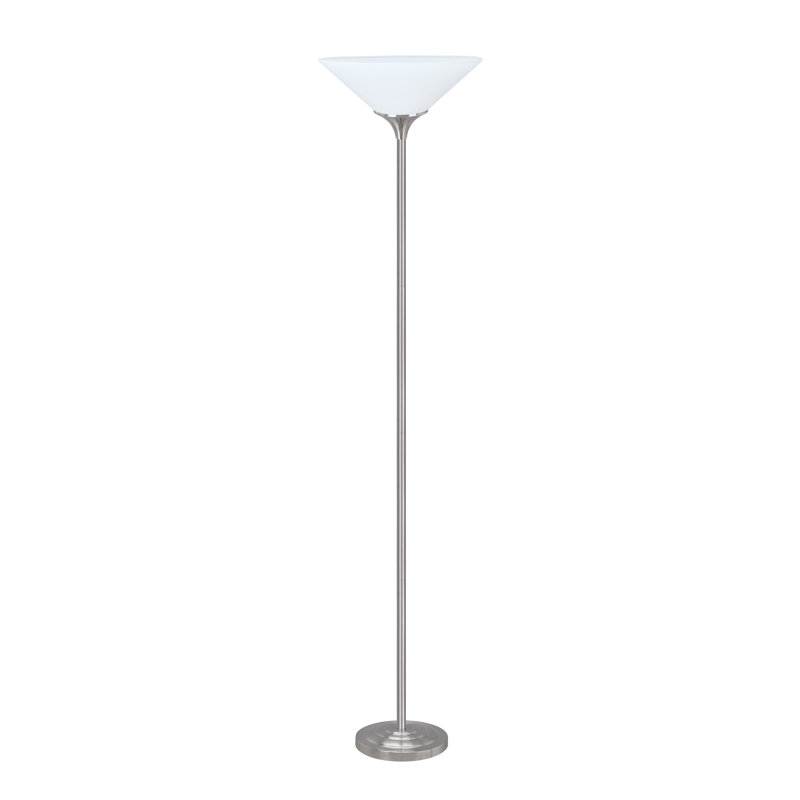 Floor Lamp Classic Silhouette Brushed Steel Metal Floor Lamp Classic Silhouette Brushed Steel Metal