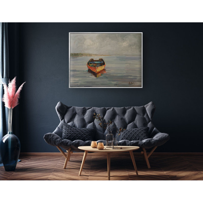 Our Boat - Artist Enhanced Canvas Print, 20" H x 24" W x 1.75" D, White Framed Canvas