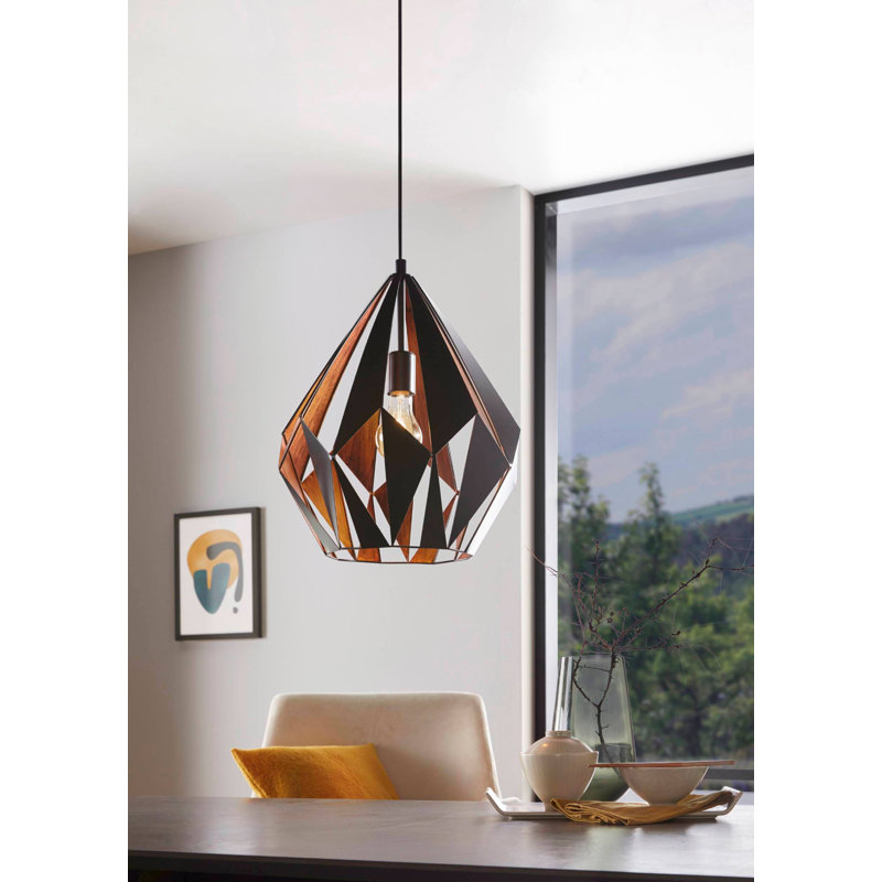 Esme 1 - Light Geometric Pendant, Black/Copper
