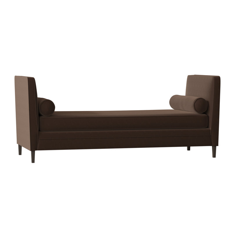 Banc rembourré Lydia, Chocolat Sachi, Blanc antique