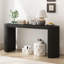 Curved Design Console Table With Unique Vertical Stripe Design, Perfect For Stylish And Functional Home Decor-1705058714