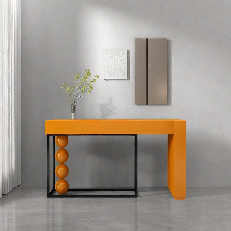 Console Modern Minimalist Art, Orange, Noir / Orange, H 35,43 po x l 47,24 po x P 15,75 po