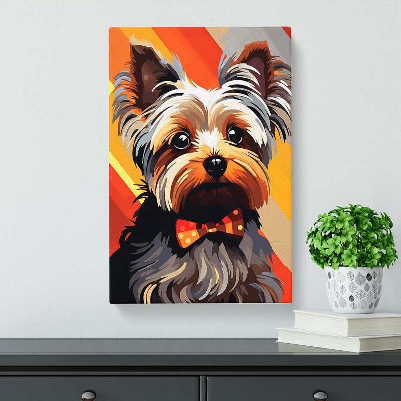 Yorkshire Terrier Constructivism - Wrapped Canvas, 60cm H x 40cm W x 3cm D