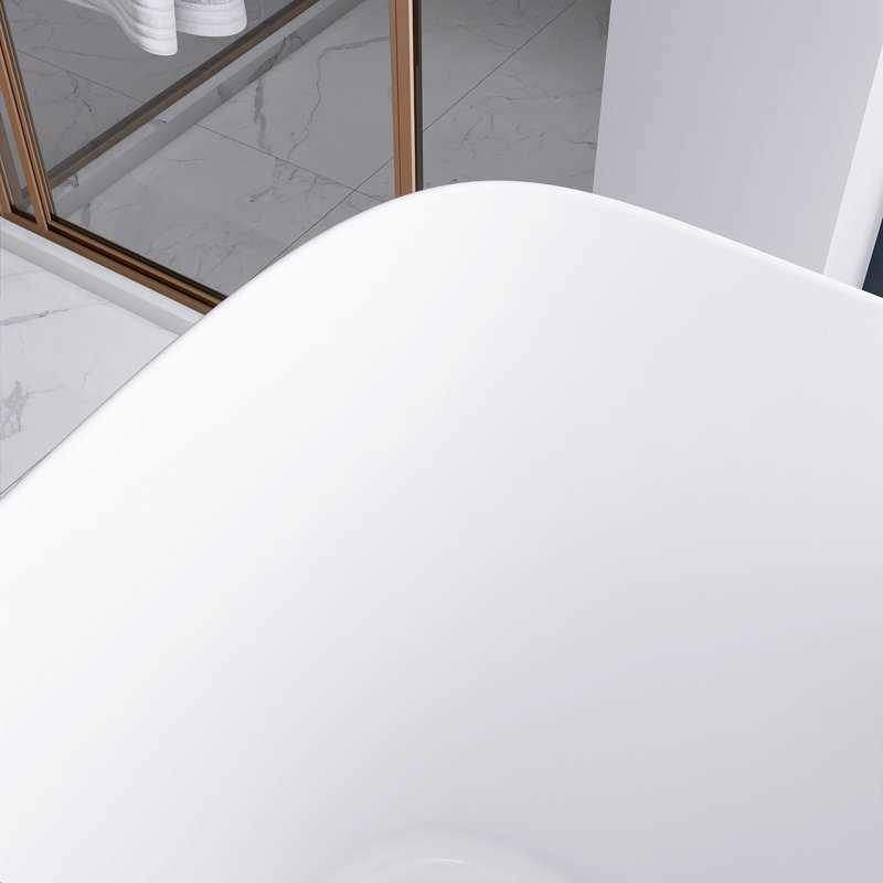Baignoire profonde autoportante à surface solide de 51 pouces avec siège
