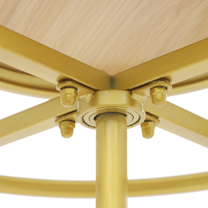 23.6'' Round Clothing Rack, Gold/Natural Wood