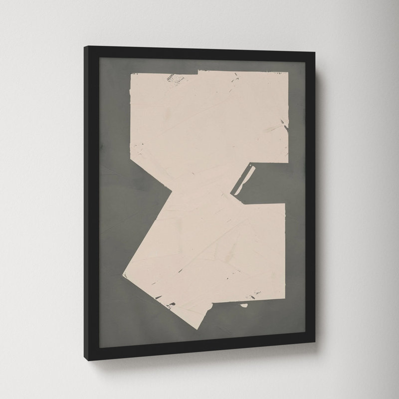 Equipoise In Greige III by Ivo Stoyanov, 16" W x 20" H, Black