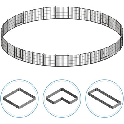 32" H Bold Metal Dog Playpen, 32 Panels Dog Fence Exercise Pen with Doors, Pet Puppy Playpen Pen for Indoor & Outdoor