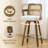 Upholstered Cane Back Counter & Bar Stool With Armrest-853572448-857907582