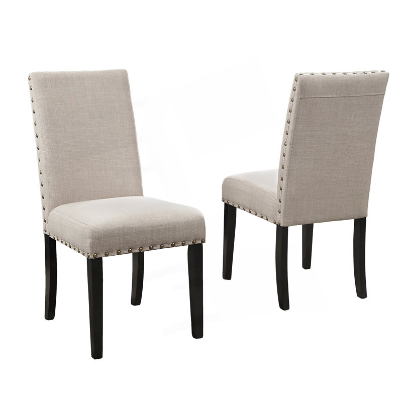 Ensemble de 2 chaises de salle à manger avec garniture cloutée et chaise d'appoint, Tanné