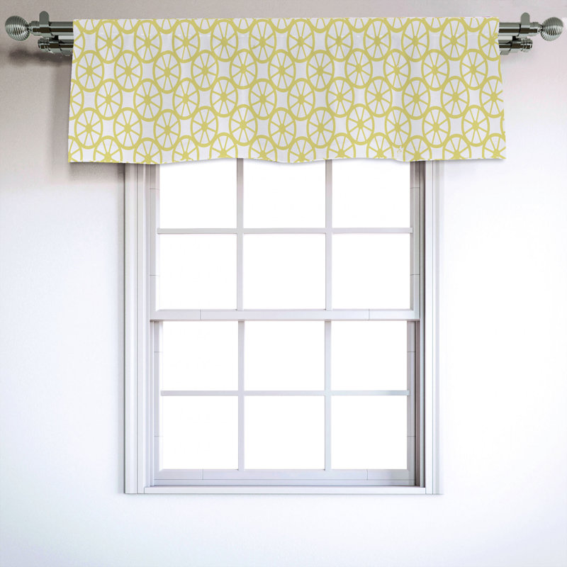 Sateen Geometric Ruffled Window Valance