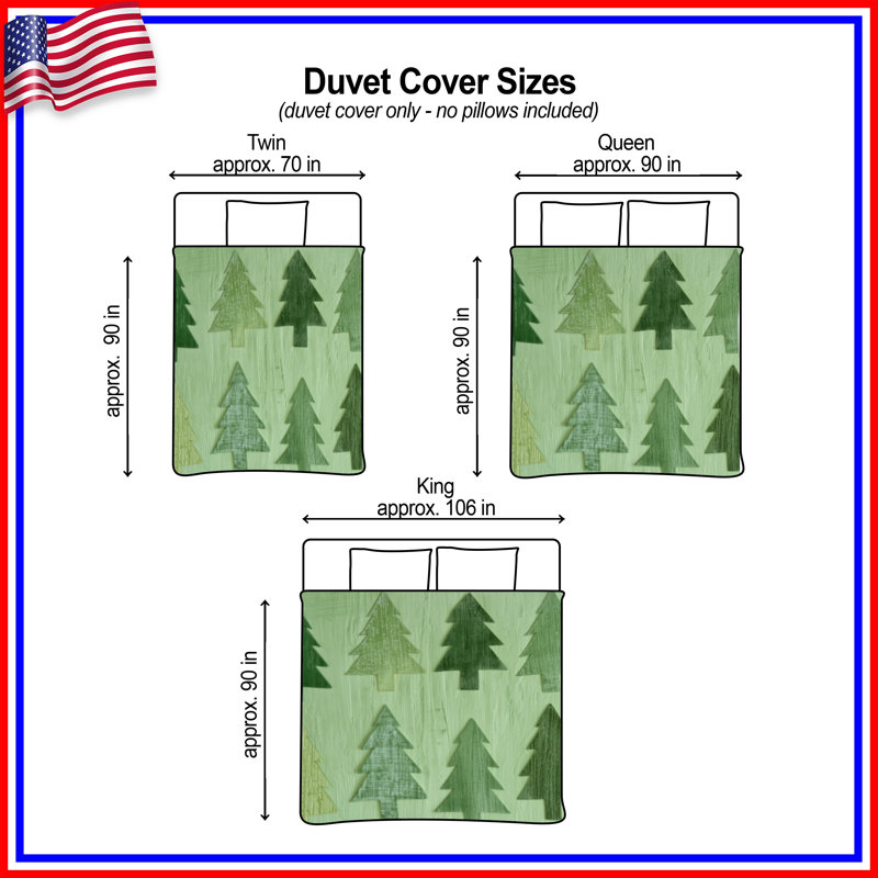 Housses de couette Green Tree Silhouettes, Grand lit