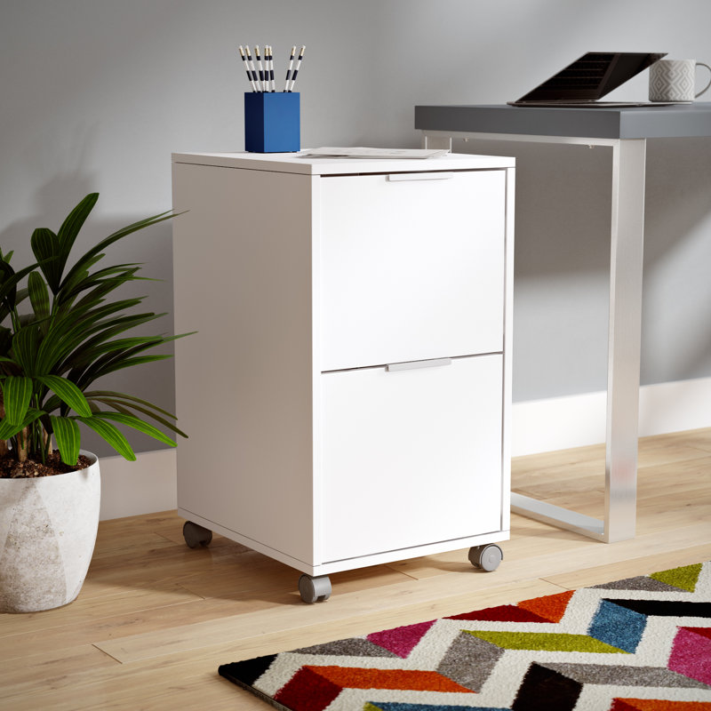 Dwendolyn 15.25'' Wide 2 -Drawer Mobile File Cabinet, White