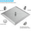 Pomme de douche à pluie haute 16 pouces - Acier inoxydable 304, angles réglables, corrosif, nickel brossé, très grand 16 po, surface réglable à 360 °