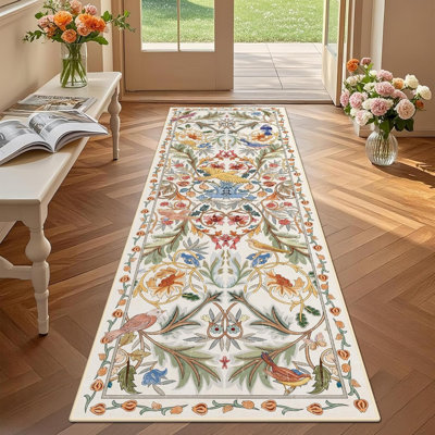 Floral Faux Fur 60cm X 180cm Area Rug