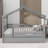 Wooden House Bed with Trundle-126131859-101824682