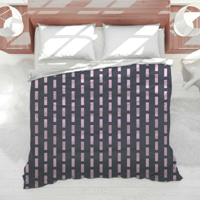 Pink Vertical Rectangles Comforter