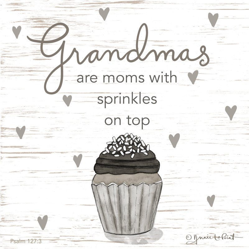 «Grandmas Are…» par Annie Lapoint, art textuel, H 30 po x l 30 po, No, Cadre photo noyer