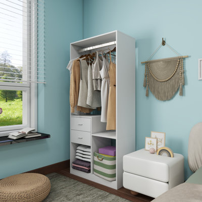 70' Tall Walk-in Closet System With Drawers