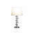 20" Silver Crystal Stacked Geo Cubes Table Lamp With White Classic Empire Shade