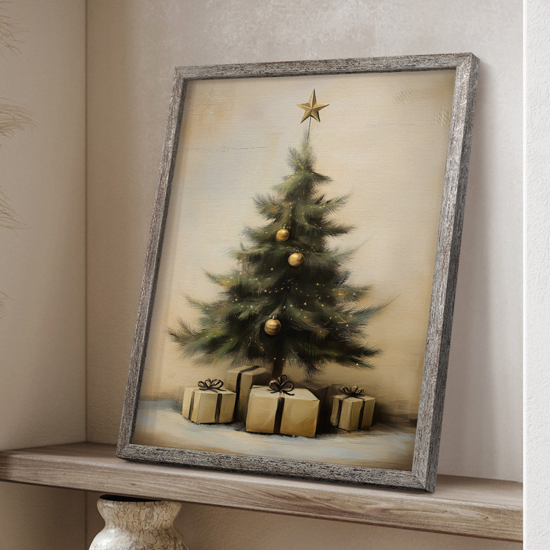 «Christmas Holiday Art», série 2-CX III, reproduction encadrée - bois massif, H 11 po x l 9 po