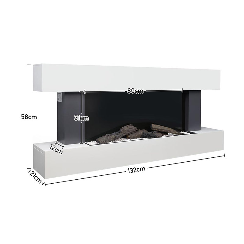 Brayden Studio 132 cm W Electric Fireplace